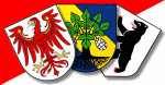 Die Wappen von Berlin, Erkner und Brandenburg (v.r.n.l.) 