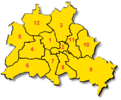 Berliner Bezirke seit 2001 in amtlicher Reihenfolge